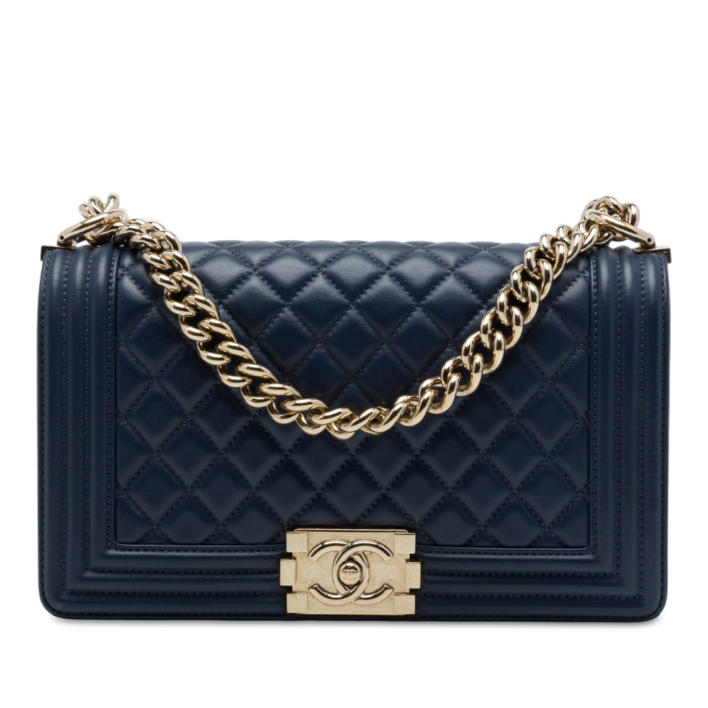 Pre-Loved Chanel Old Medium Quilted Lambskin Boy Flap